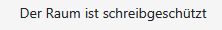 Hinweis anstelle des Textfeldes bei gesperrten Räumen