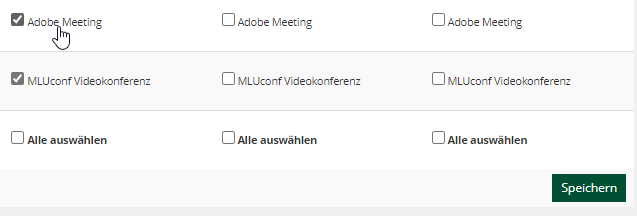 Aktivierung von AdobeConnect in bestehenden Kursen und Gruppen