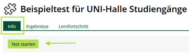 Startbutton unter ILIAS 8