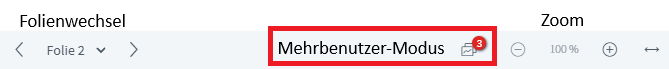 untere Werkzeugleiste mit Aktivierung Mehrbenutzermodus