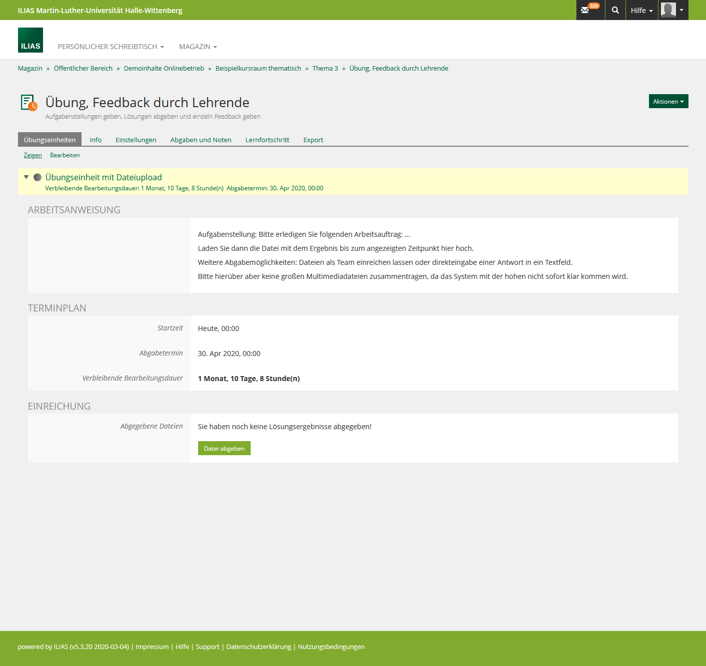 Datei:Screenshot 2020-03-19 ILIAS MLU - Übung, Feedback durch Lehrende.png