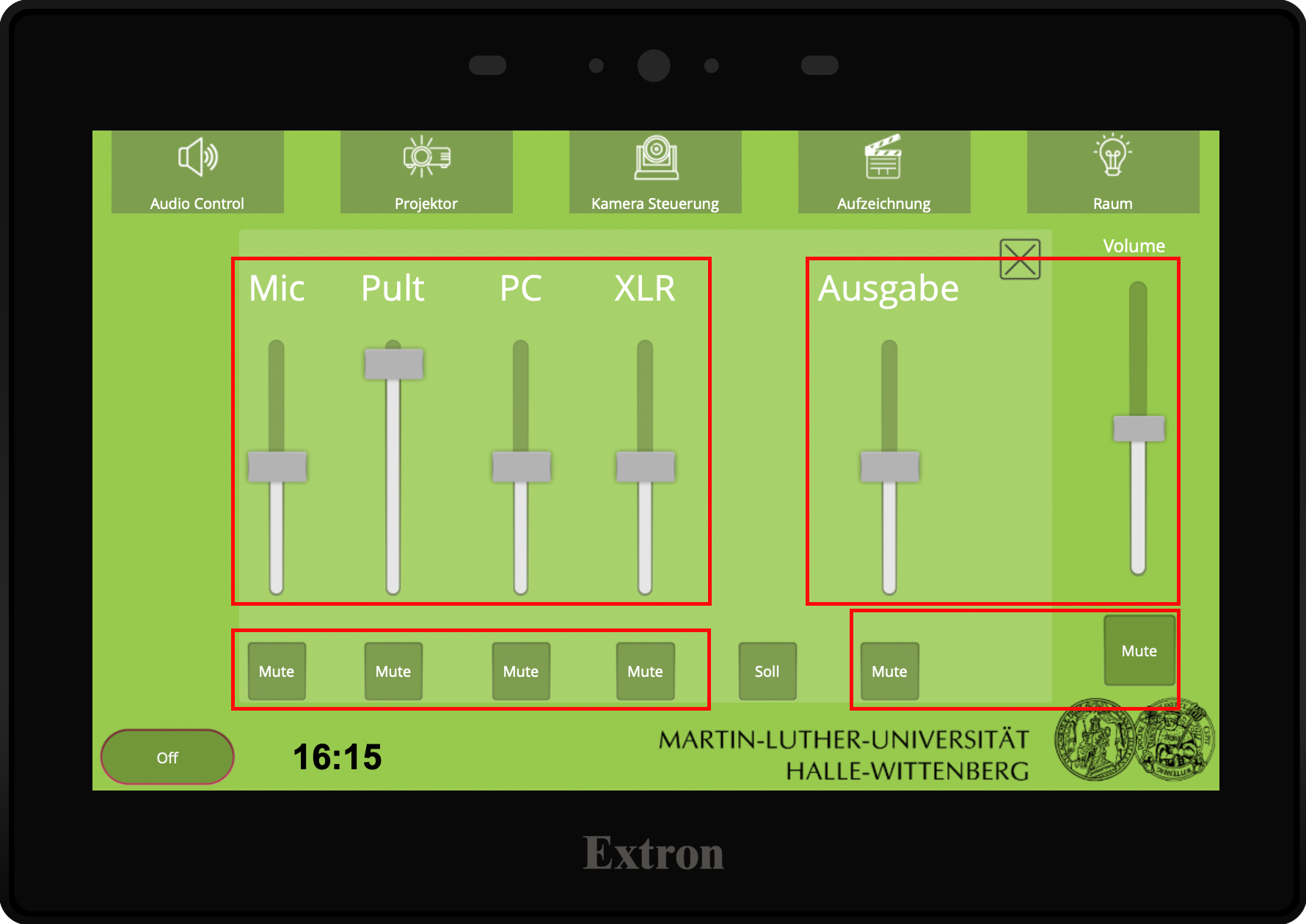 Audio-Einstellungmöglichkeiten