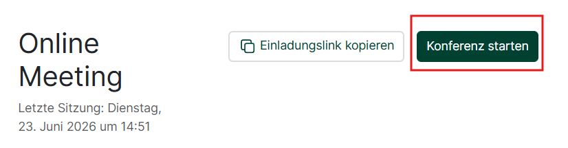 Starten des Raumes über die Bearbeitungsansicht des Raumes