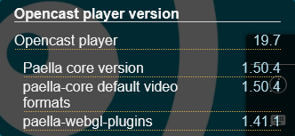 Opencast player version